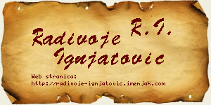 Radivoje Ignjatović vizit kartica